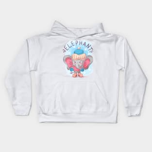 elephant cartoon Kids Hoodie